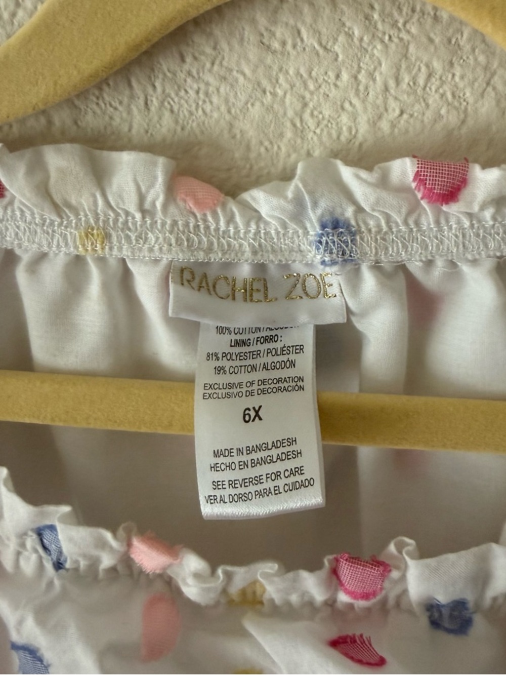 Girls White Tiered Polka Dot Dress 6 years old 6Y - Picture 2 of 5